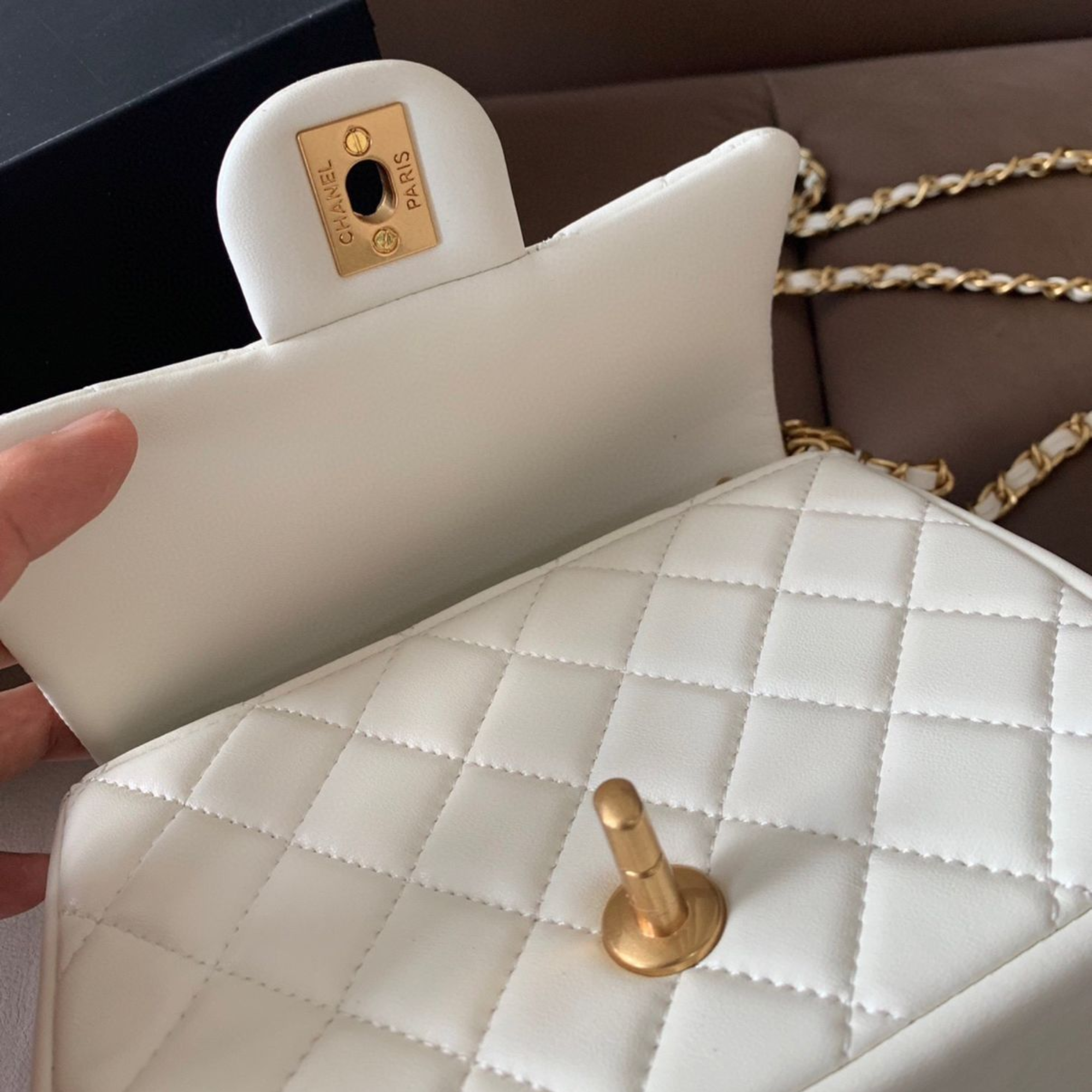 Chanel Mini Flap White Bag 22cm/8.9in