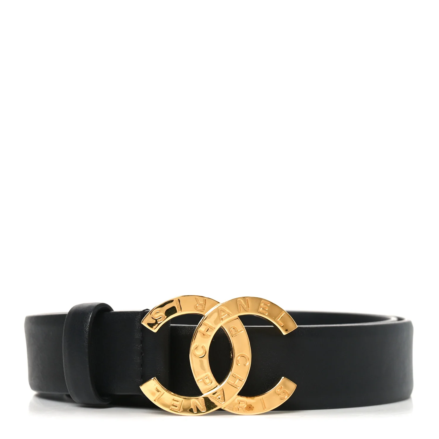Calfskin Paris Button CC Belt 75 30 Black