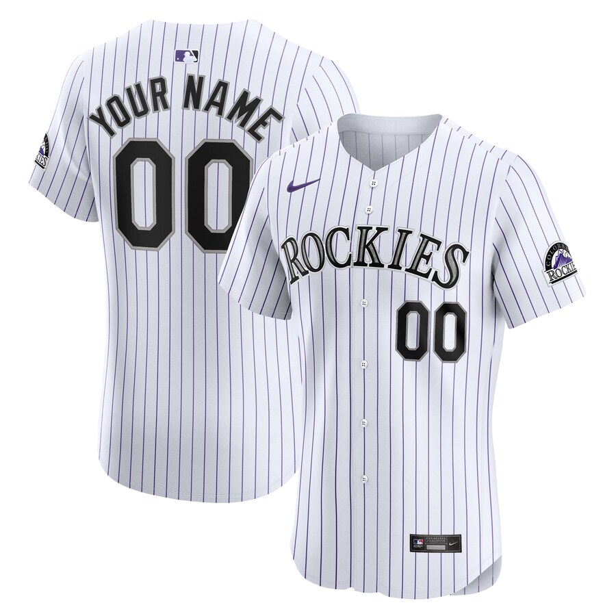 Colorado Rockies Home Elite Custom Jersey White