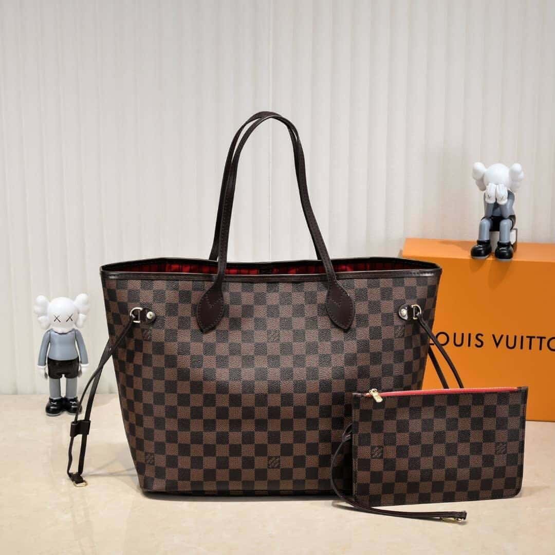 Louis Vuitton Neverfull MM Damier Ebene Cerise Red 31Cm N40599