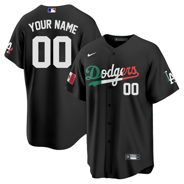 Los Angeles Dodgers 2023 Black Mexican Custom Jersey