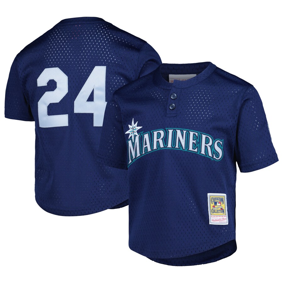 Ken Griffey Jr. Seattle Mariners Mitchell&Ness Preschool Cooperstown Collection Mesh Batting Practice Jersey Navy