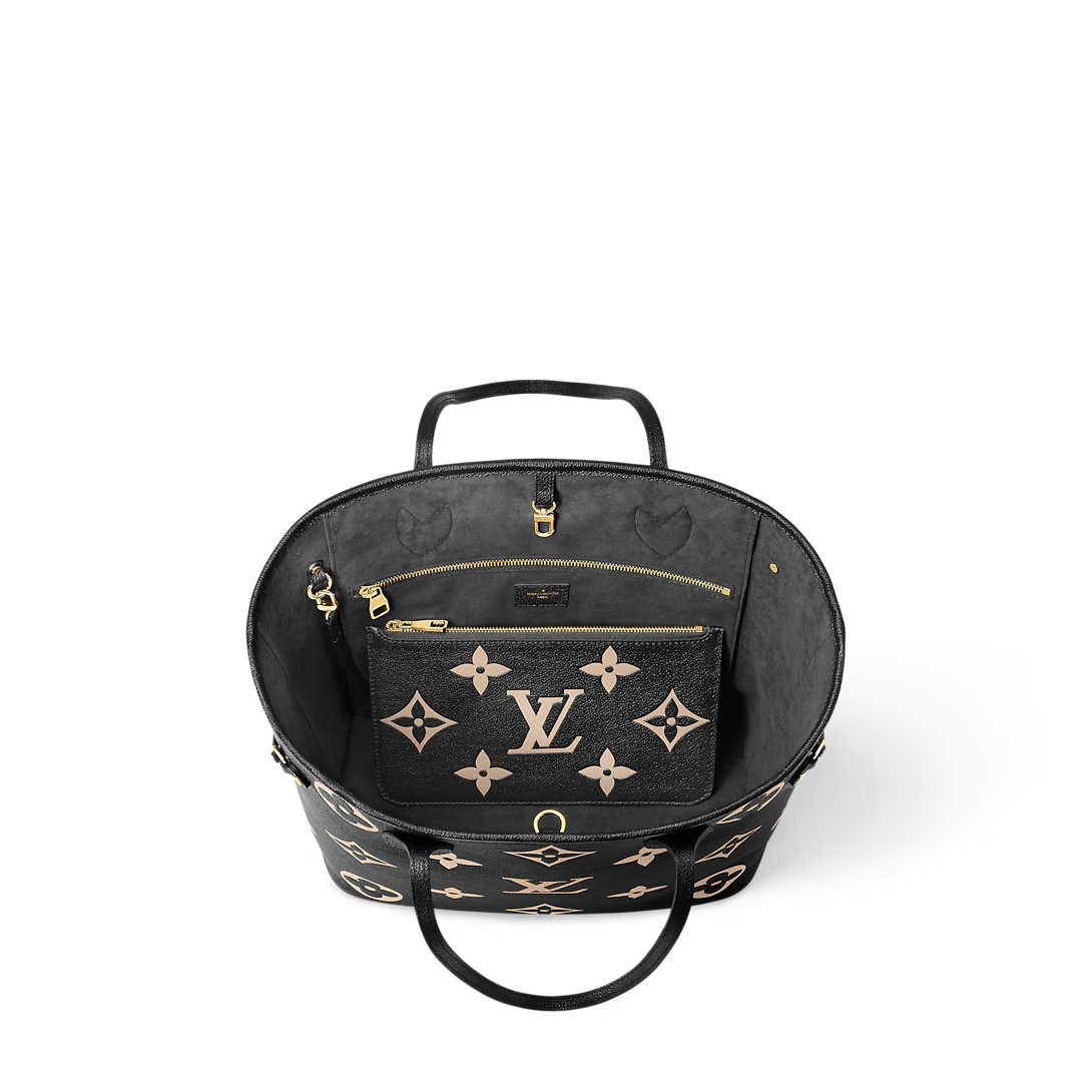 Louis Vuitton Neverfull MM Tote Bag Monogram Empreinte Black 31cm M58907