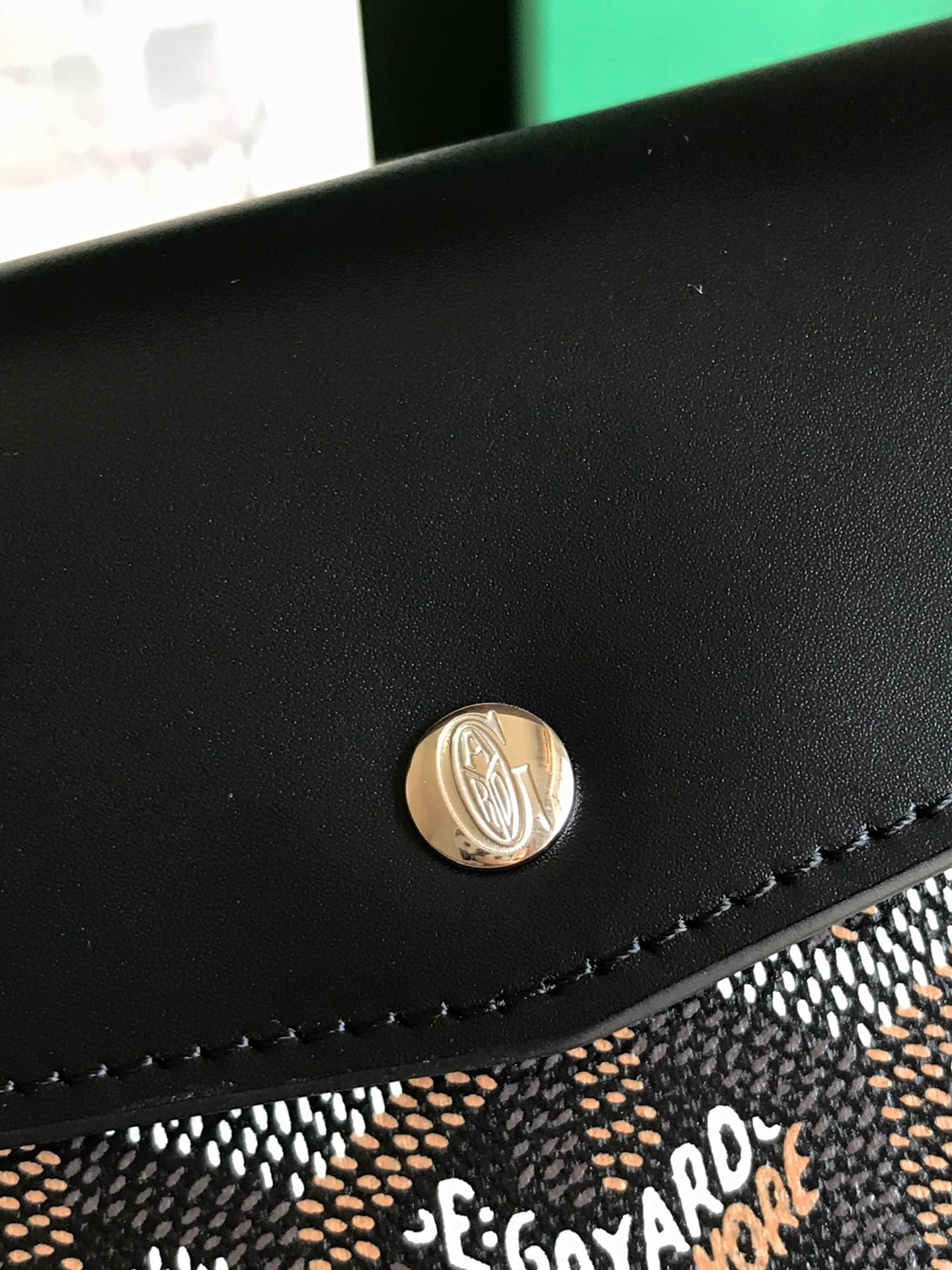 Goyard Saint-Gabriel Wallet 12 Cm Black Calfskin And Goyardine Canvas