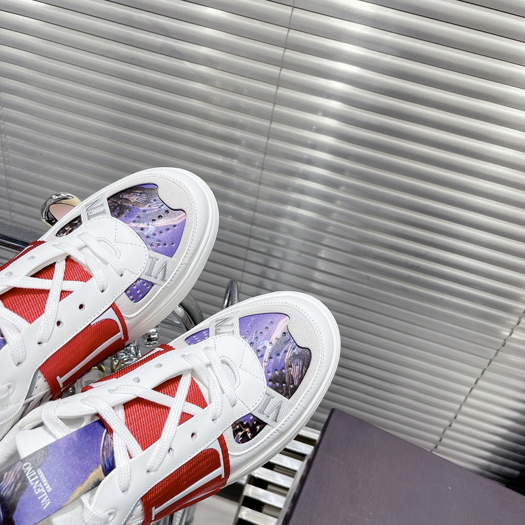 Valentino ONE STUD lace-up sneakers in calfskin