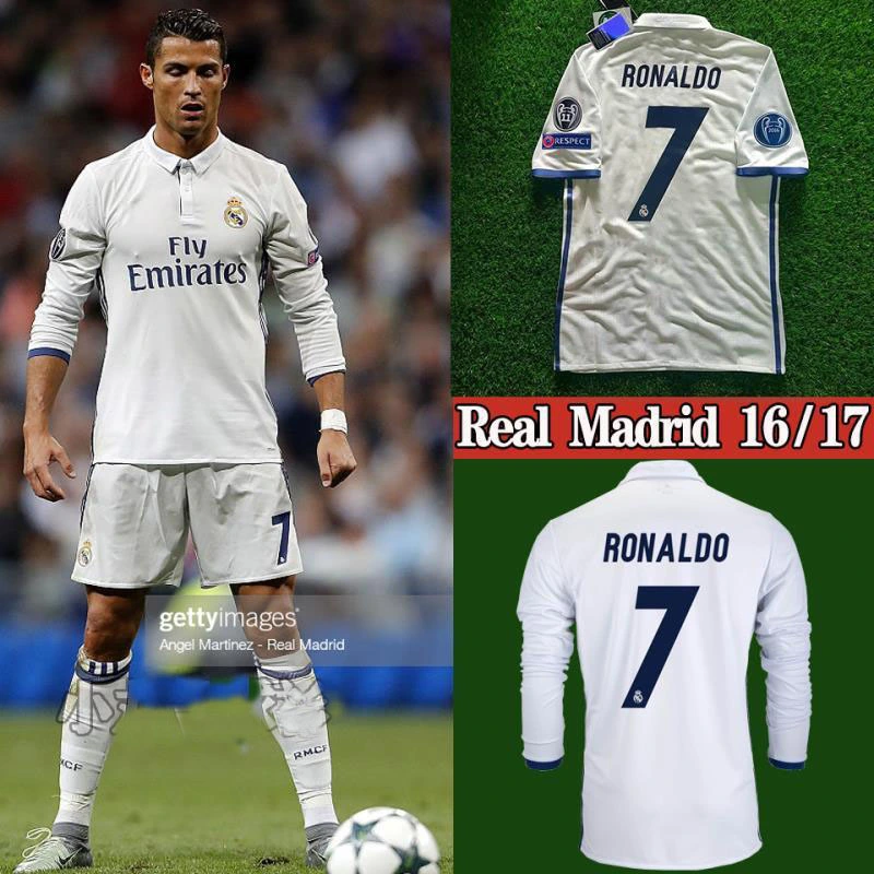 Retro 2016-17 Real Madrid Main RONALDO Benzema Bale Sergio Ramos ISCO KROOS Football jersey retro