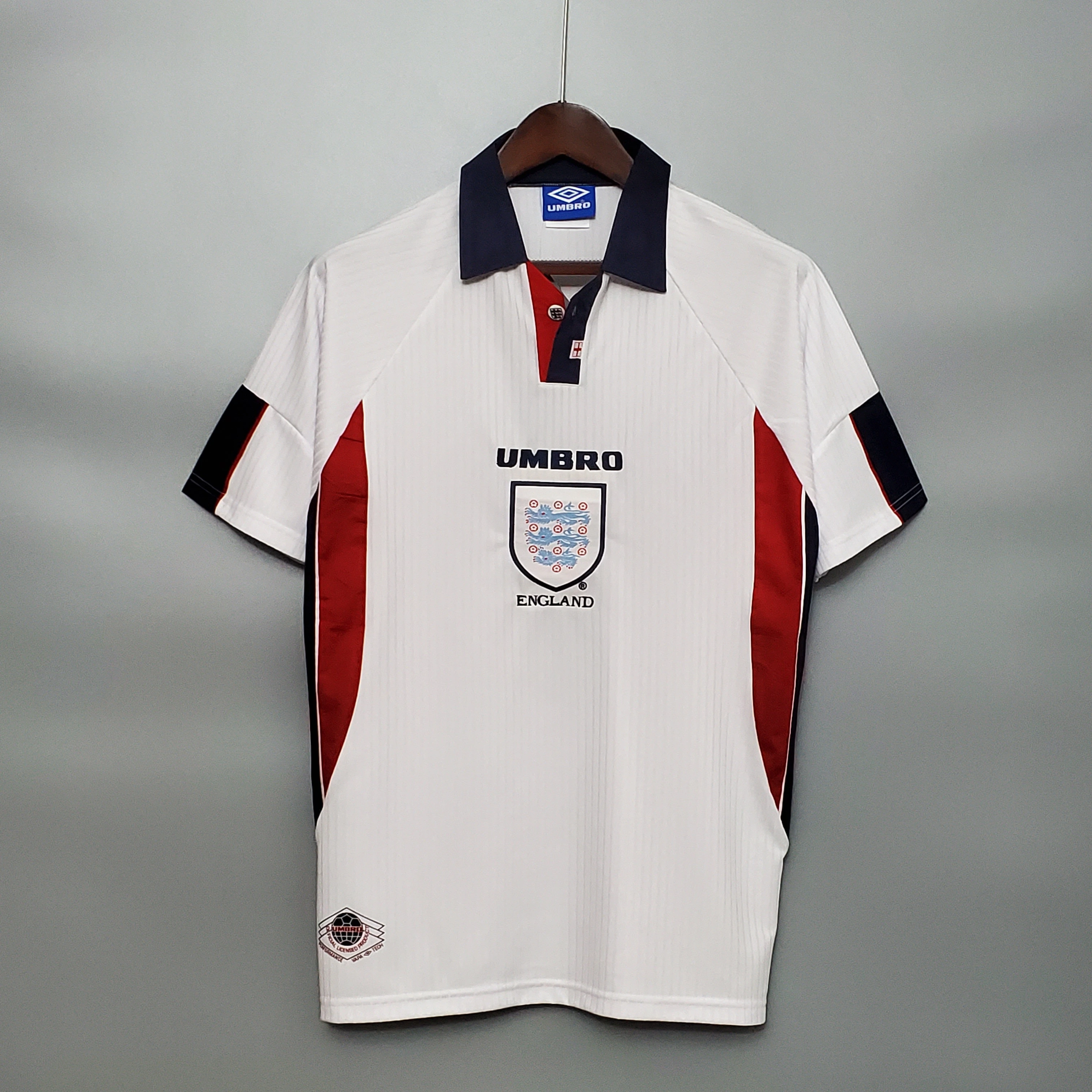 Retro 1998 England home Sheringham Beckham Shearer Football jersey retro