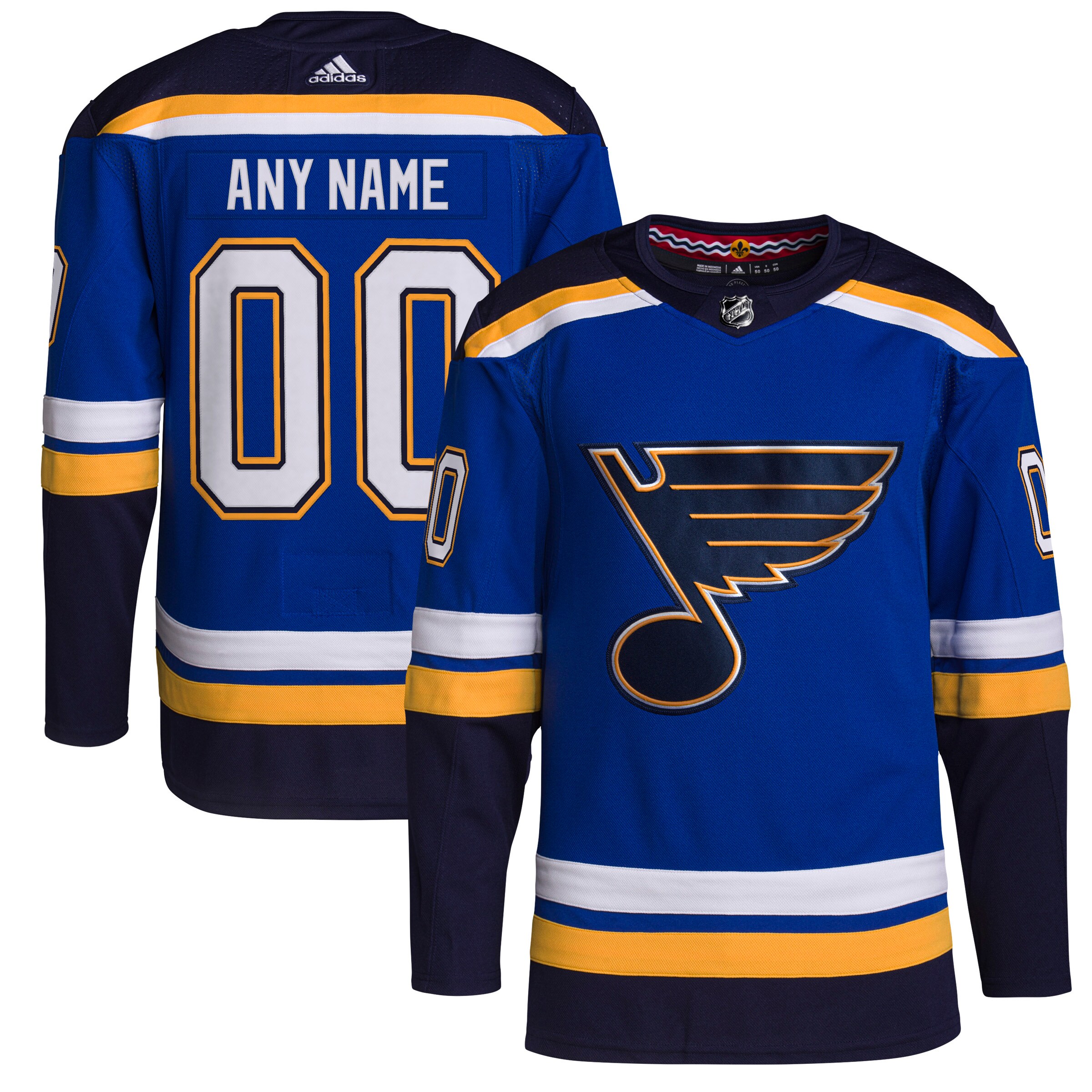 St. Louis Blues adidas  Home  Primegreen Authentic Custom Jersey – Royal
