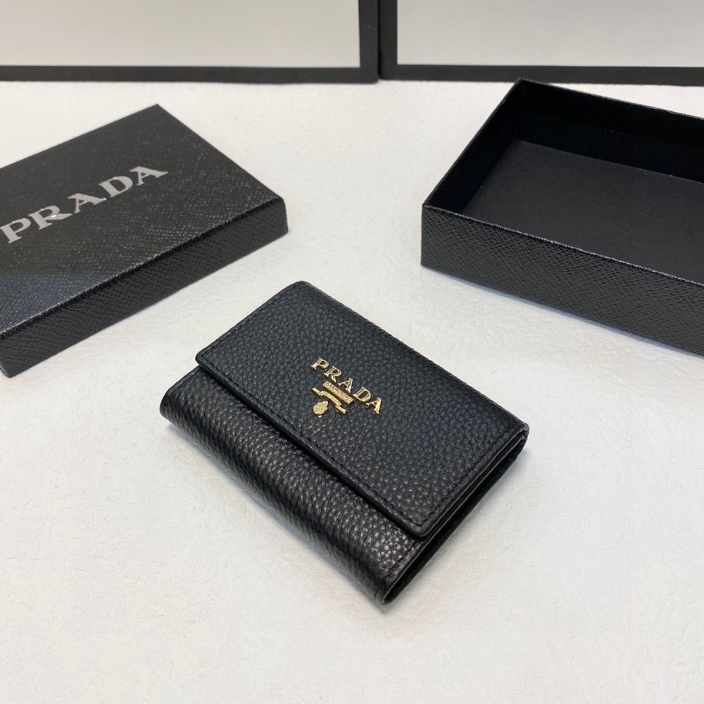 Prada Small Saffiano Wallet Black 10cm 1mh043 Zlp F061h