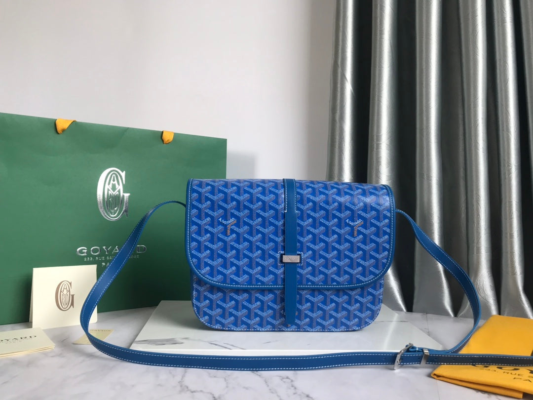 Goyard Belvedere Mm Bag 28Cm Sky Blue Canvas