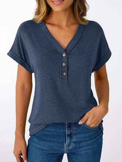 Short Sleeve V Neck T Shirts