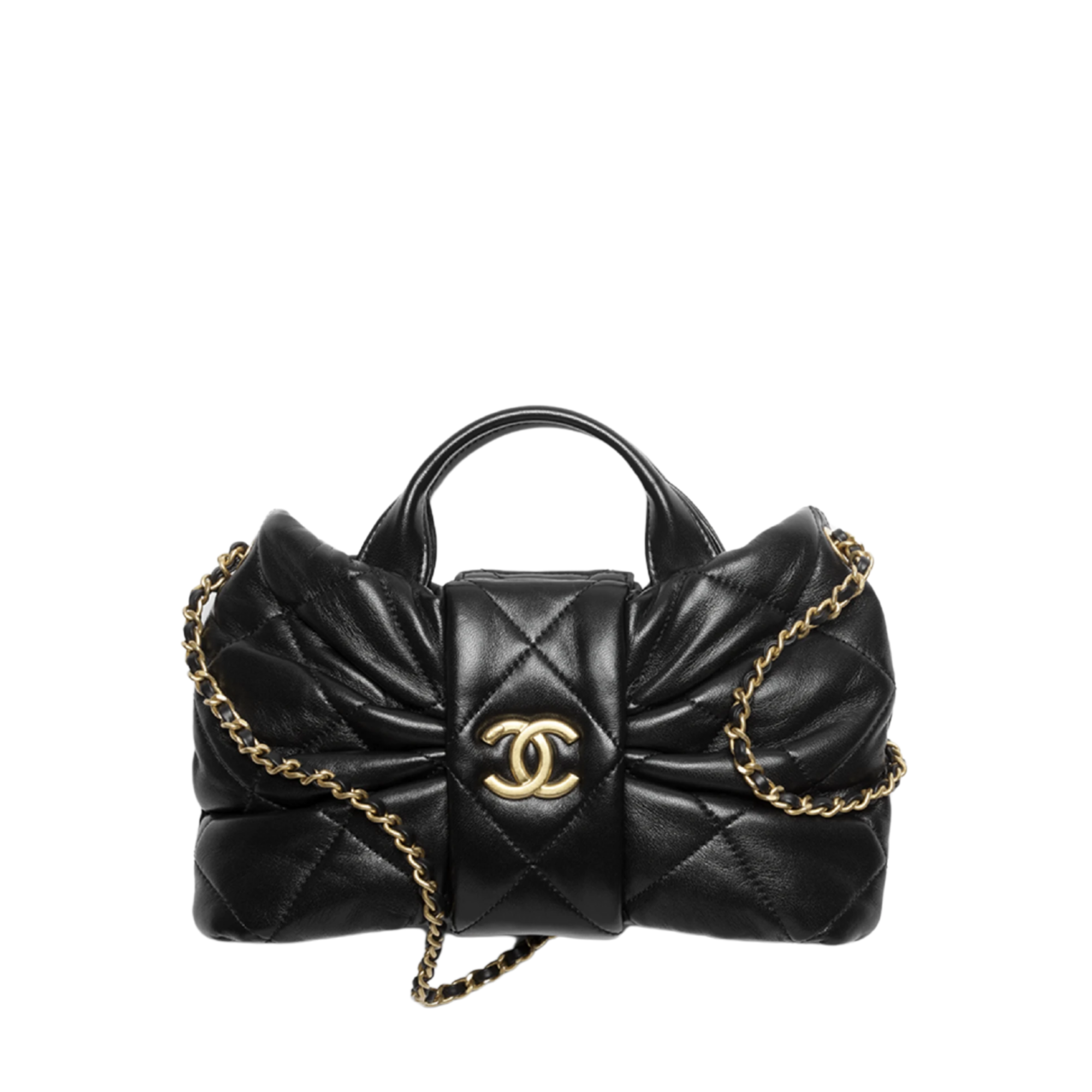 Chanel Bow Chain Shoulder Bag Black 26cm/10.2in