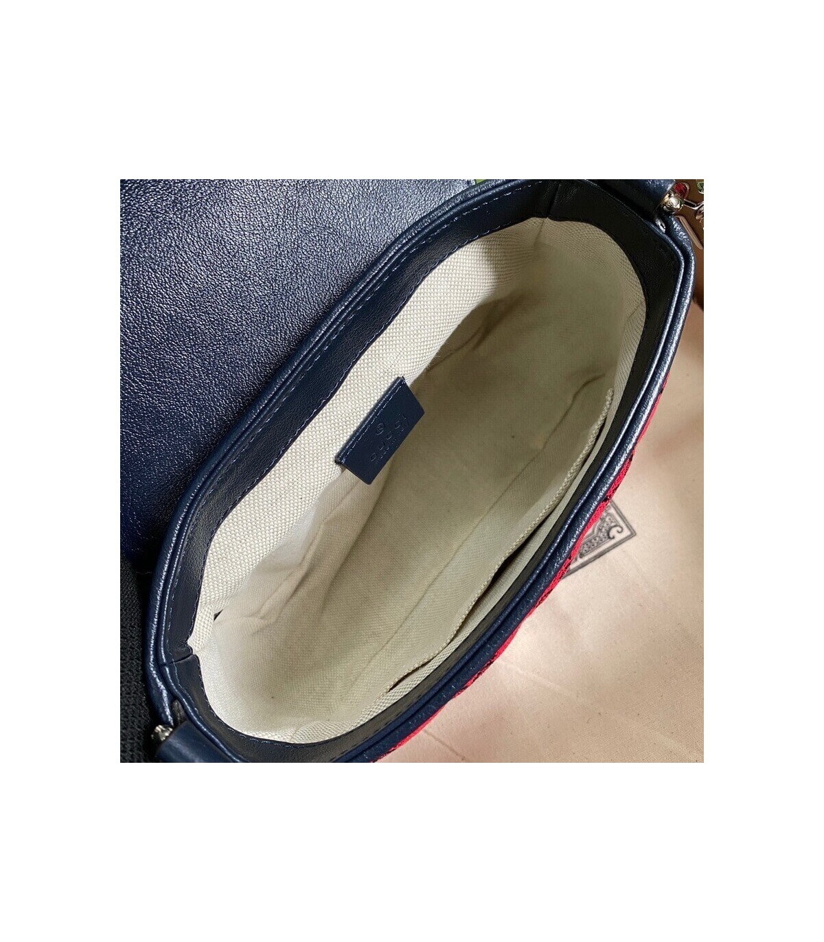 Gucci GG Marmont Multicolour Mini Top Handle Bag Red