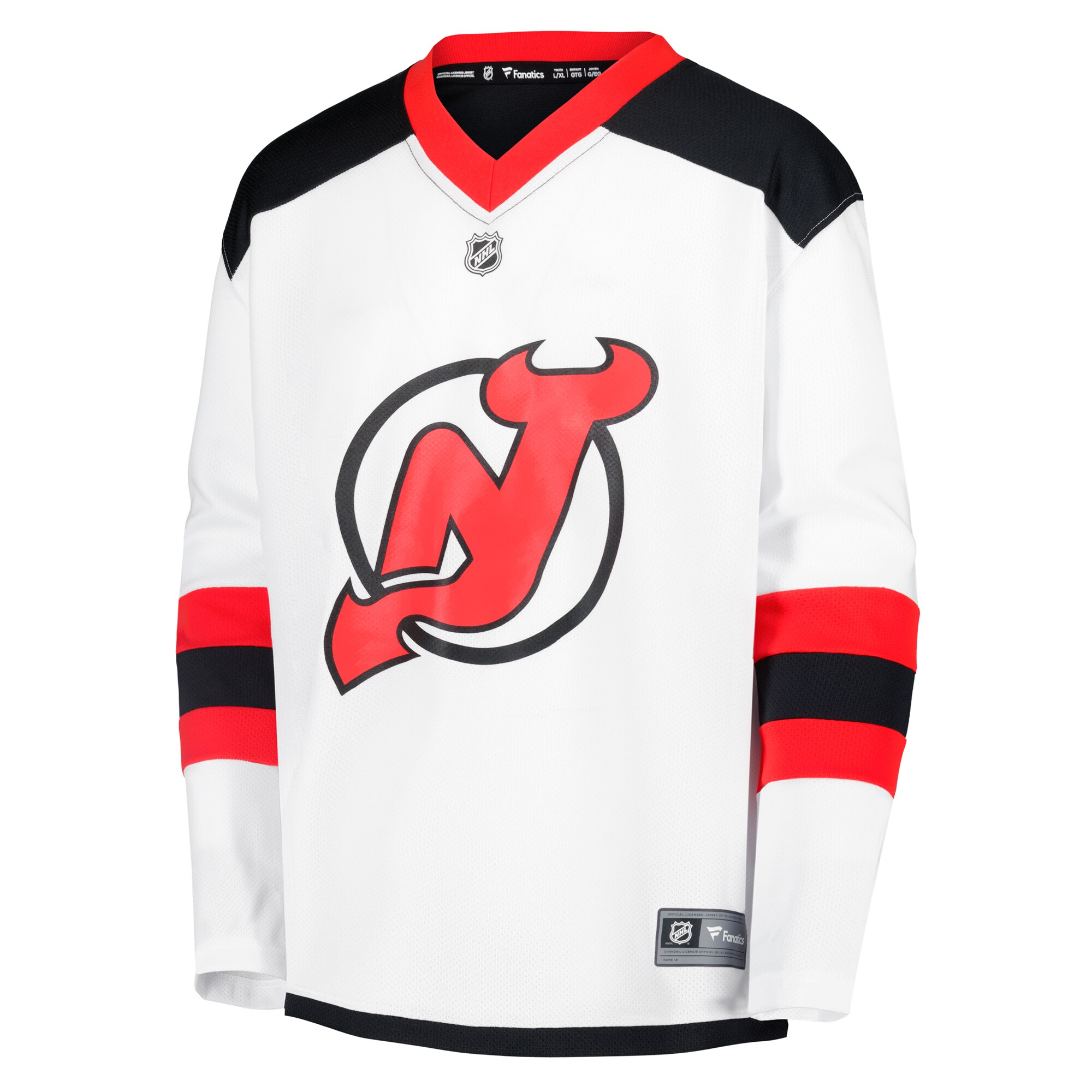 New Jersey Devils Fanatics Youth Away Replica Blank Jersey – White