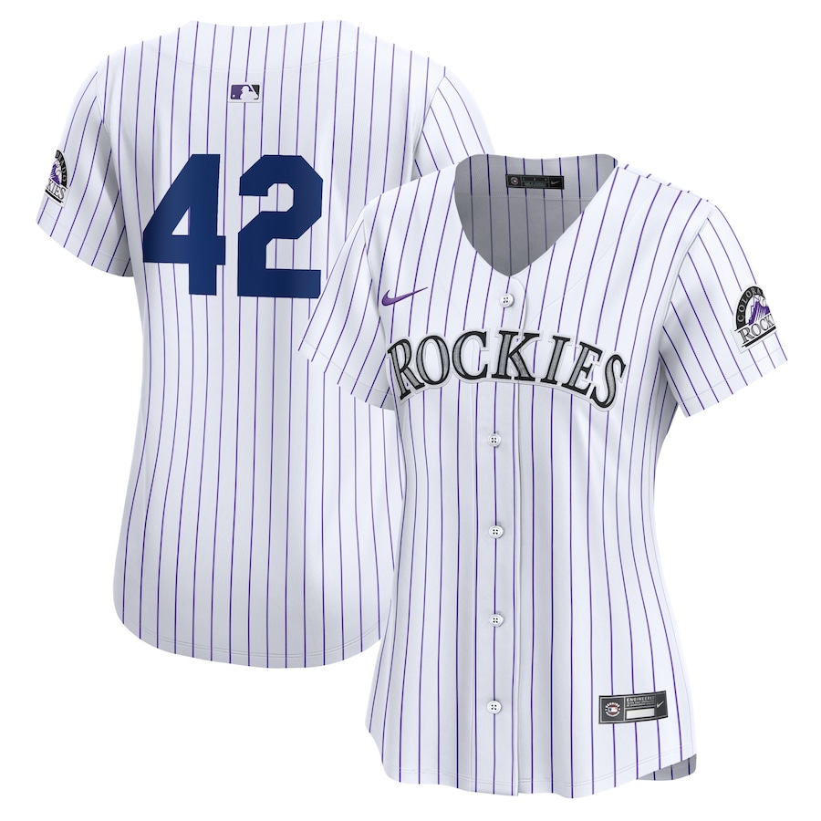 Colorado Rockies Women's 2024 Jackie Robinson Day Home Limited Jersey  White