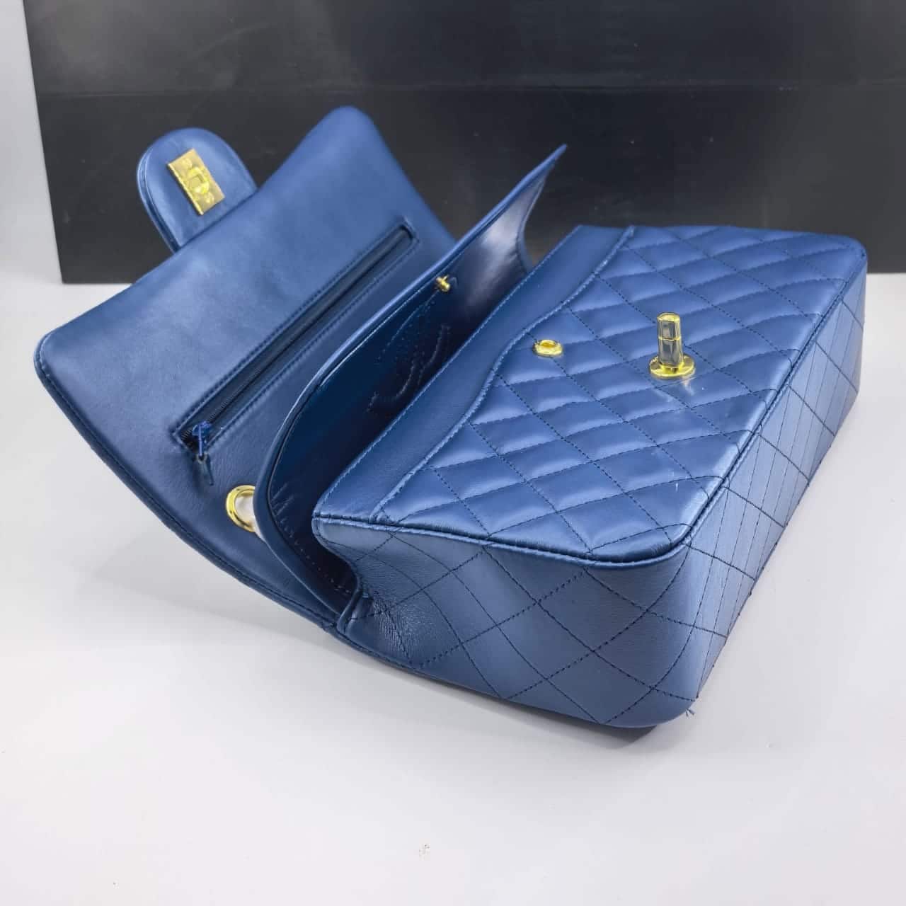 Chanel Classic Medium Flap Navy Blue 25cm