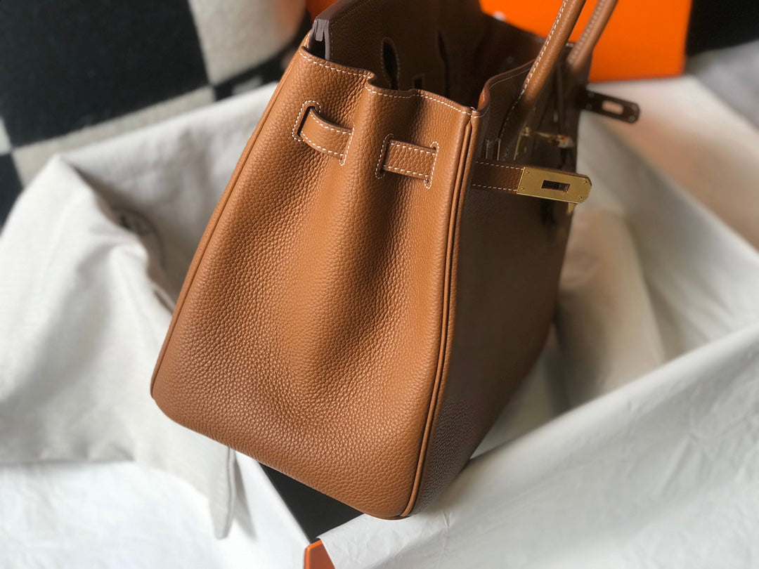 Hermes Birkin 35Cm Bag Brown Togo Gold Hardware