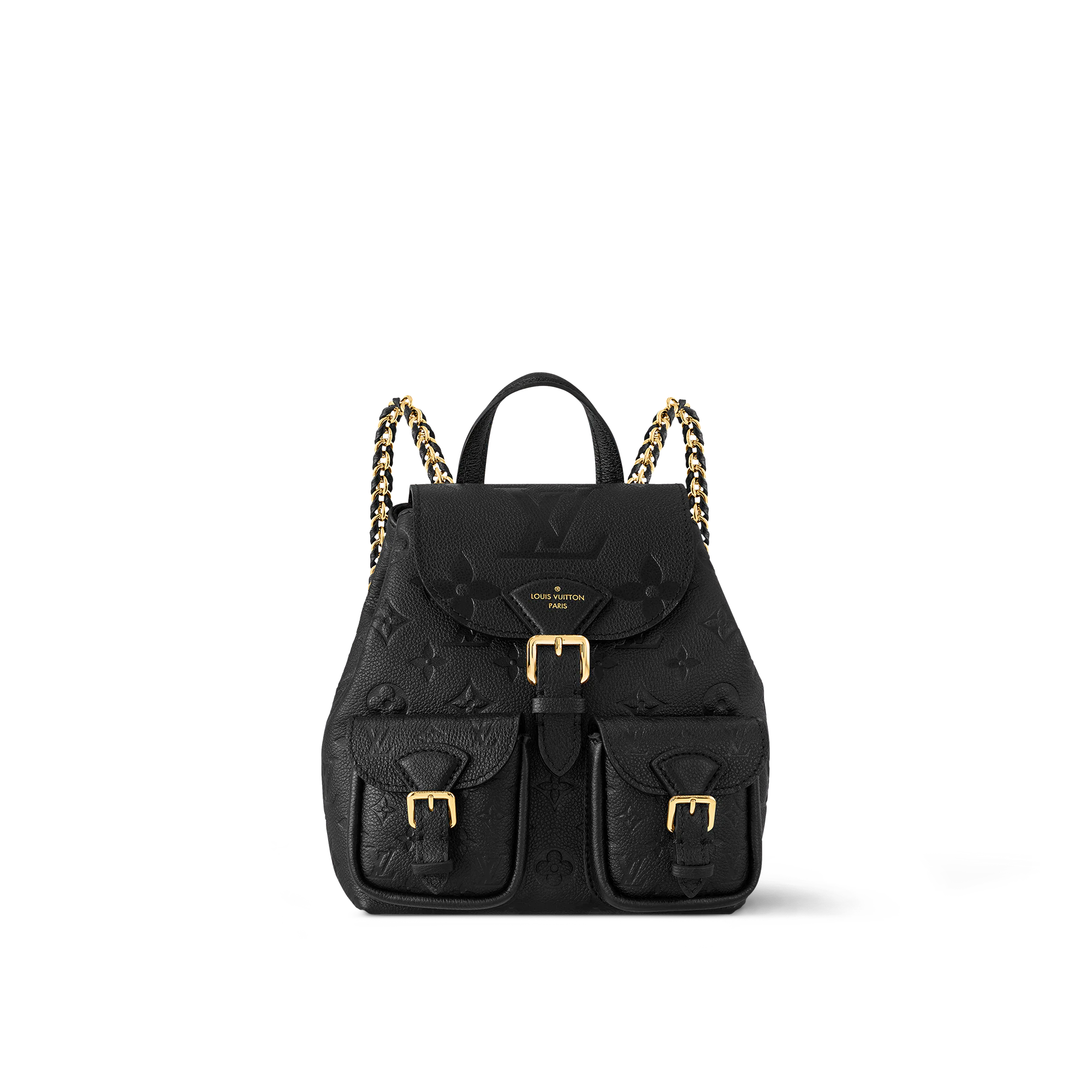 Louis Vuitton Backup Monogram Empreinte Leather – Women – Handbags Black