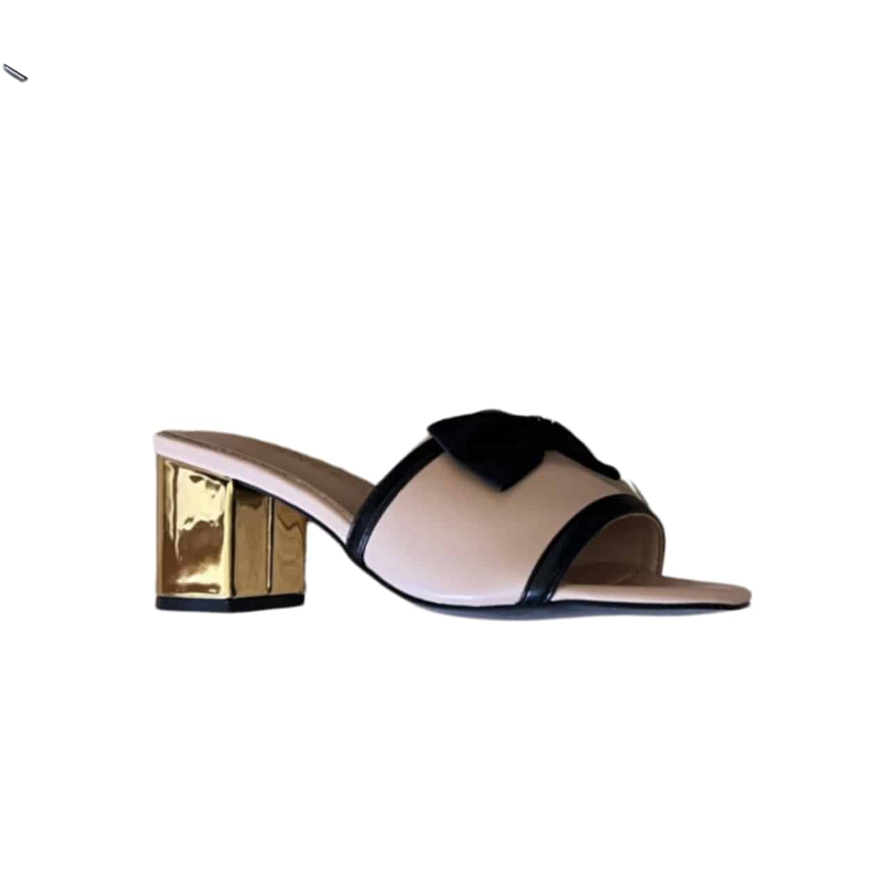 Chanel Grosgrain Ribbon Bow Mule Leather Pink