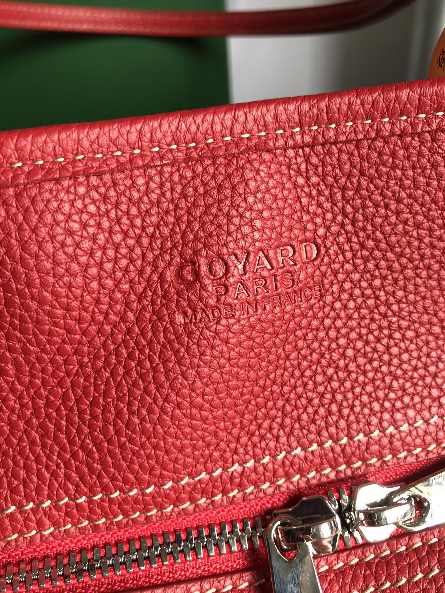 Goyard Hardy Pm Bag 40 Cm Red Goyardine Canvas And Taurillon Leather Trim