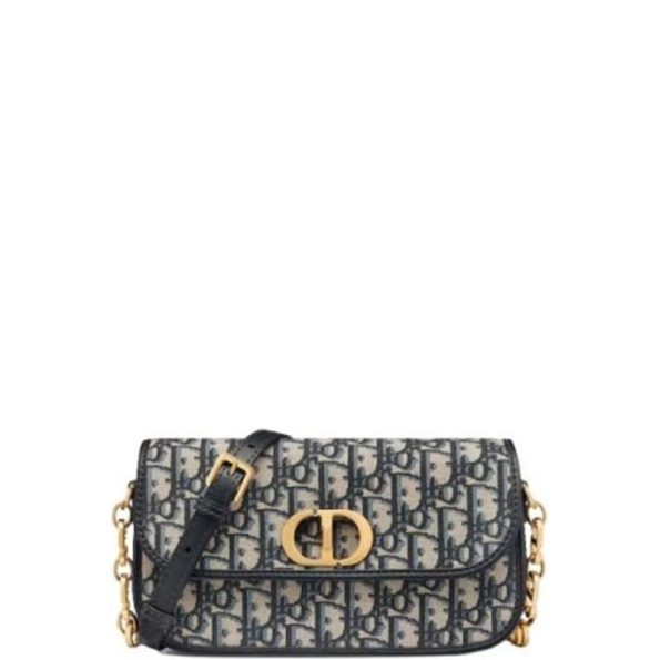 DIOR 30 MONTAIGNE AVENUE BAG BLUE DIOR OBLIQUE JACQUARD 23CM