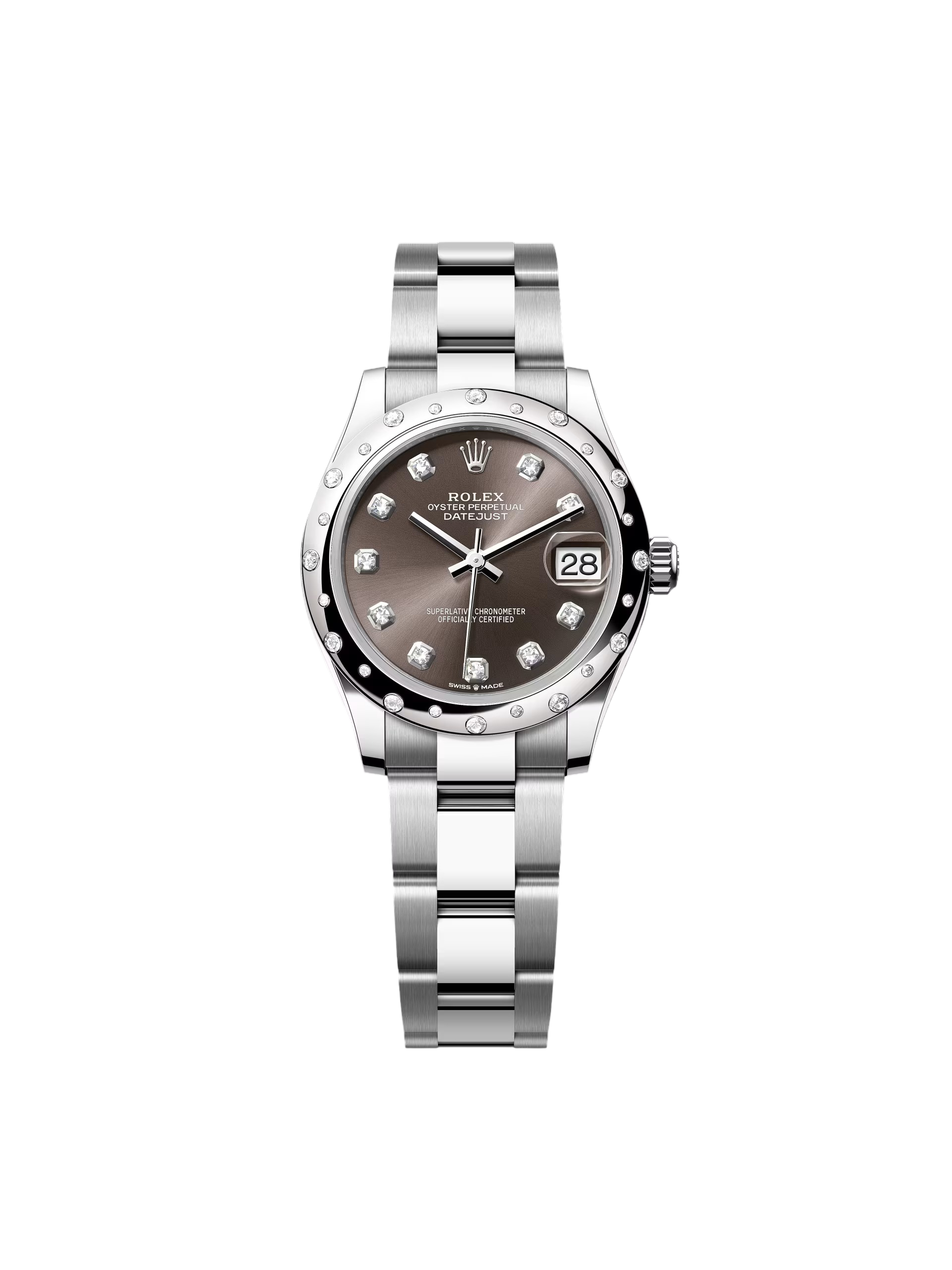 Rolex Datejust m278344 Dark Grey Dial 31mm Domed Diamond