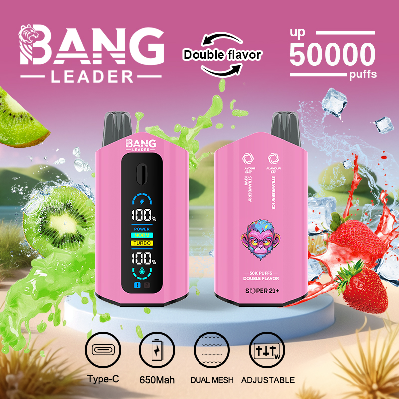 Bang Leader 50K Puffs 2-in-1 Prefilled Vape | Dual Flavor, Adjustable Wattage,  Rechargeable
