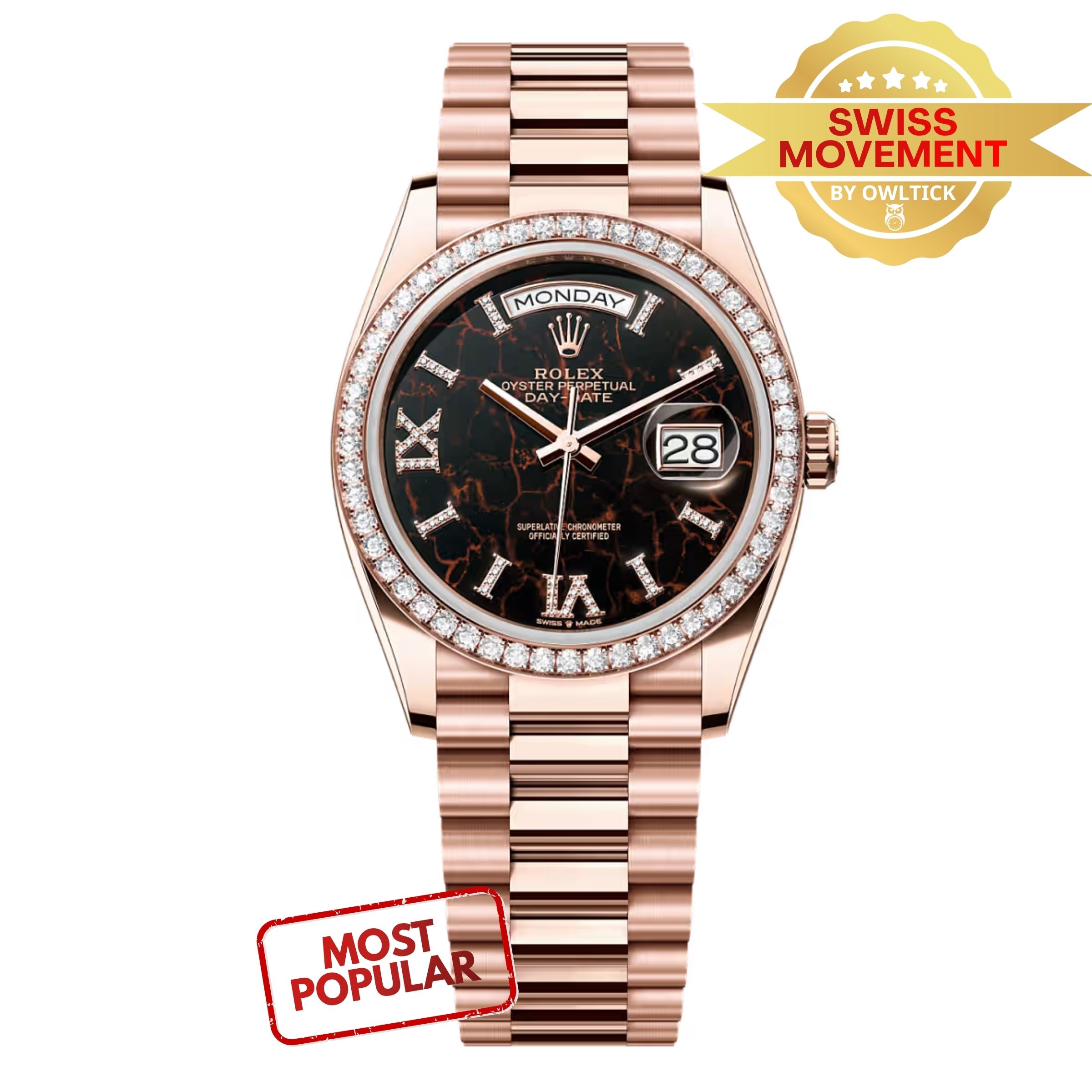[Superclone] Rolex Day-Date 36mm Eisenkiesel Dial President 128345RBR