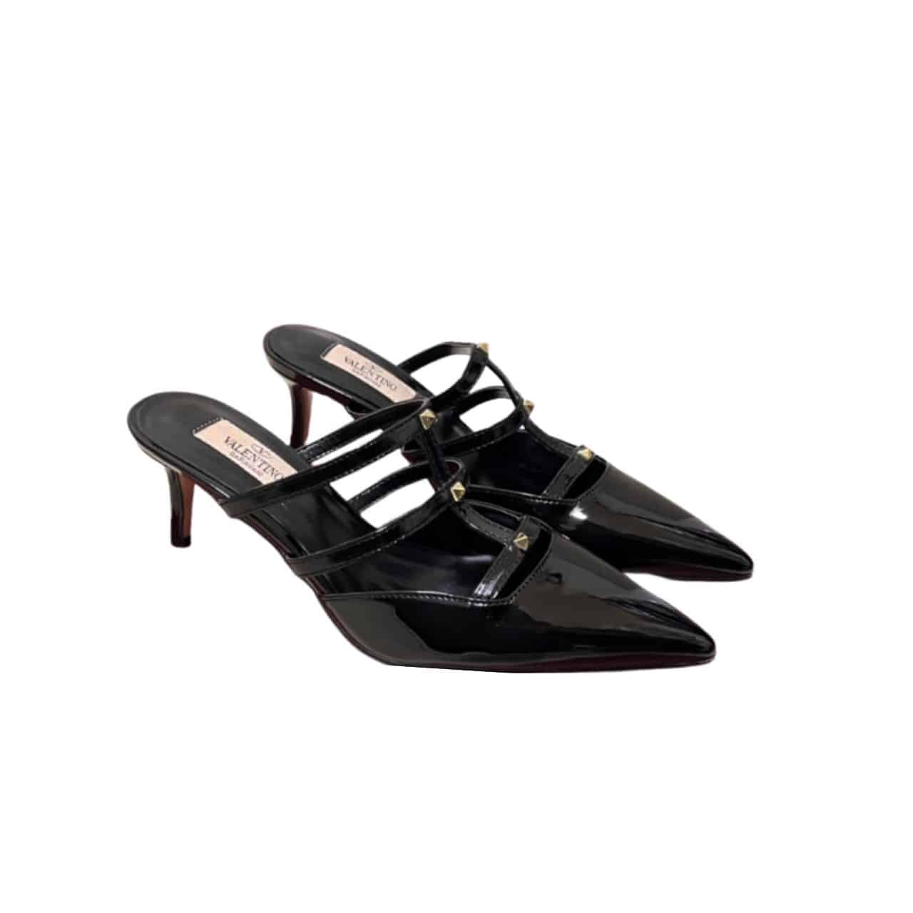 Valentino Garavani Rockstud Wispy Mule In Calfskin Black