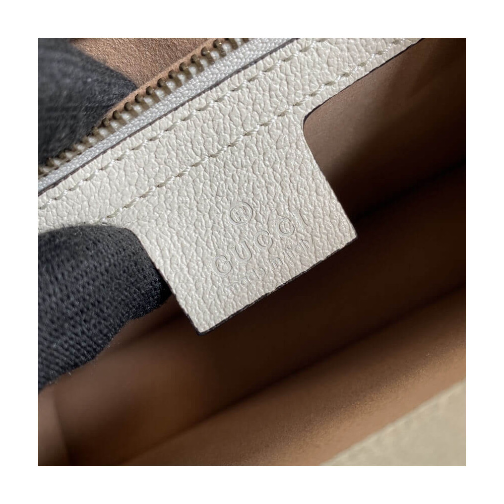 Gucci Ophidia Small Top Handle Bag With Web White