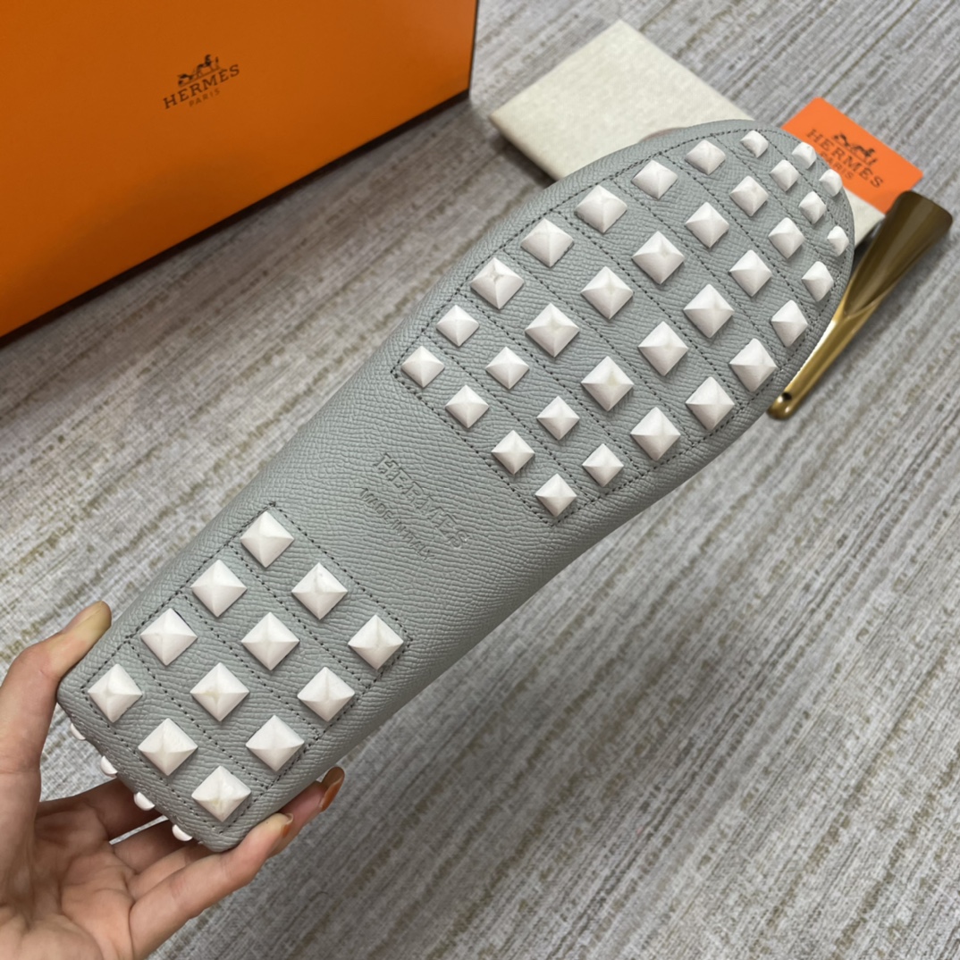 HERMES IRVING LOAFER GREY/WHITE