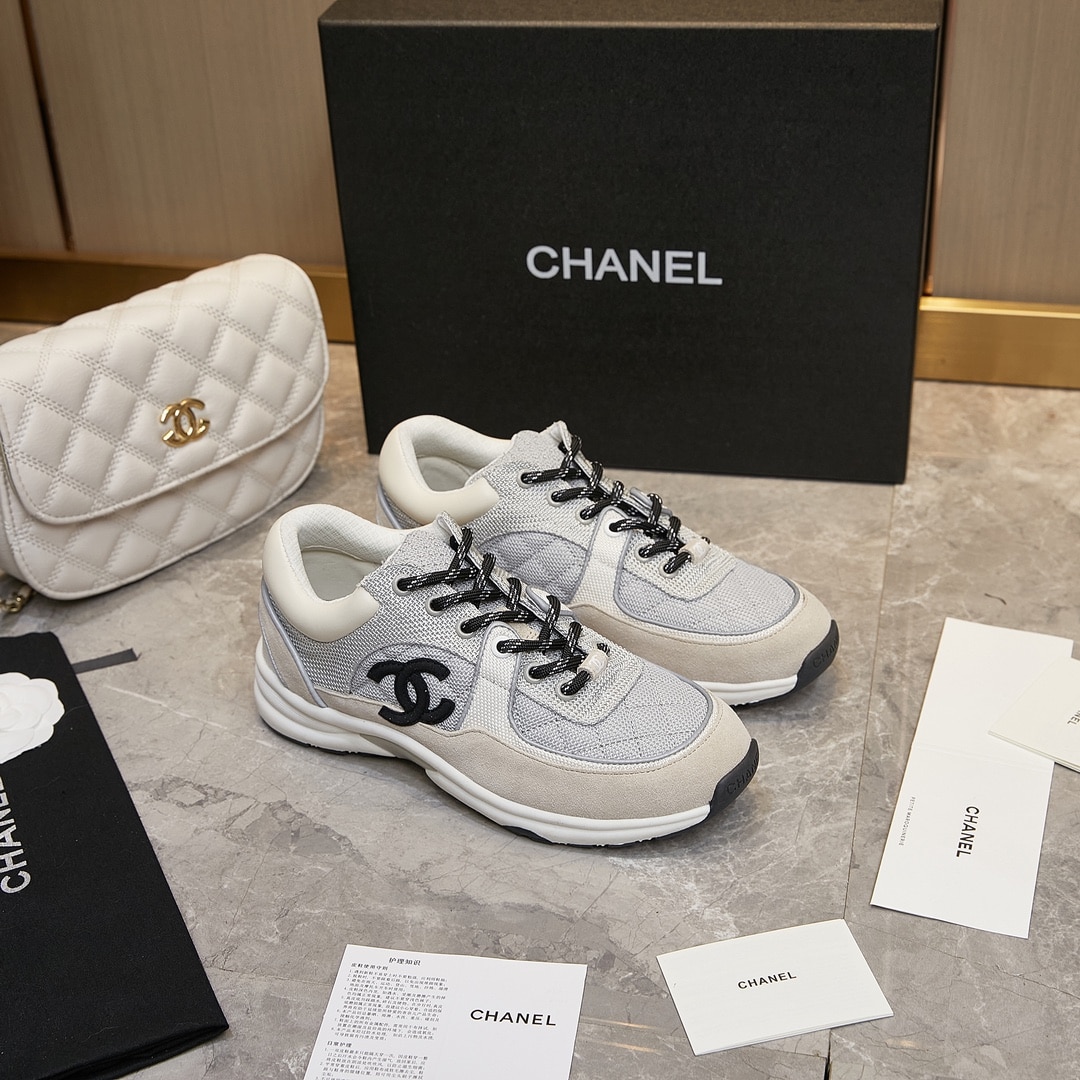 Chanel Low Top Trainer Gray White