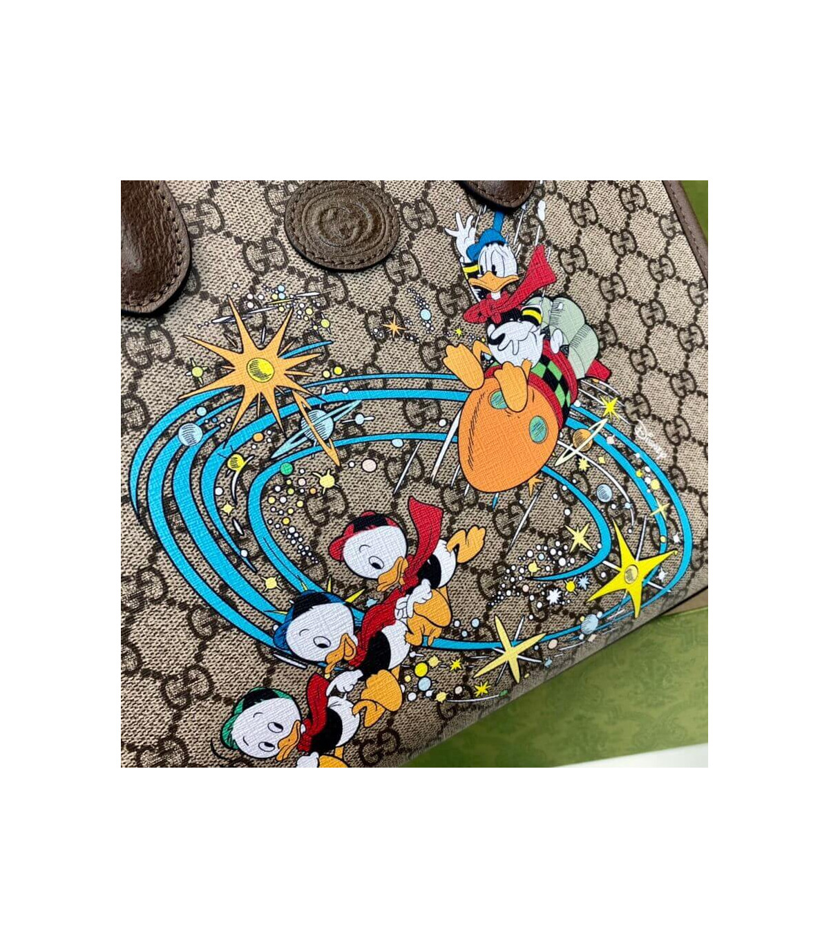 Gucci Beige GG Supreme Canvas Donald Duck Tote Bag 31cm