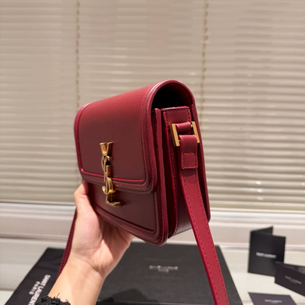 Saint Laurent Solferino Medium Satchel In Box Leather Lining Red 23Cm