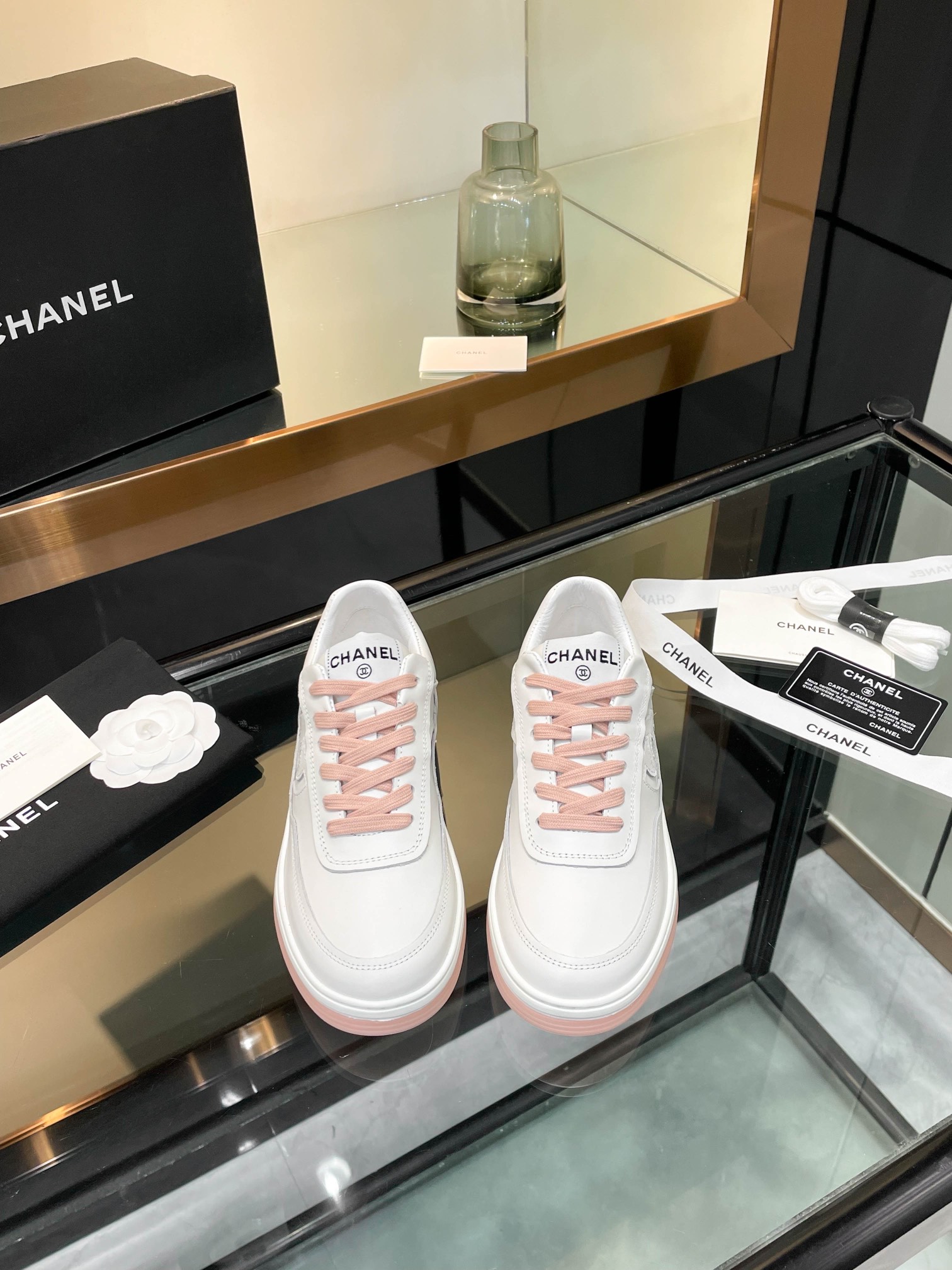 Chanel 24SF Latest Full Leather Panda Colorway Sneakers