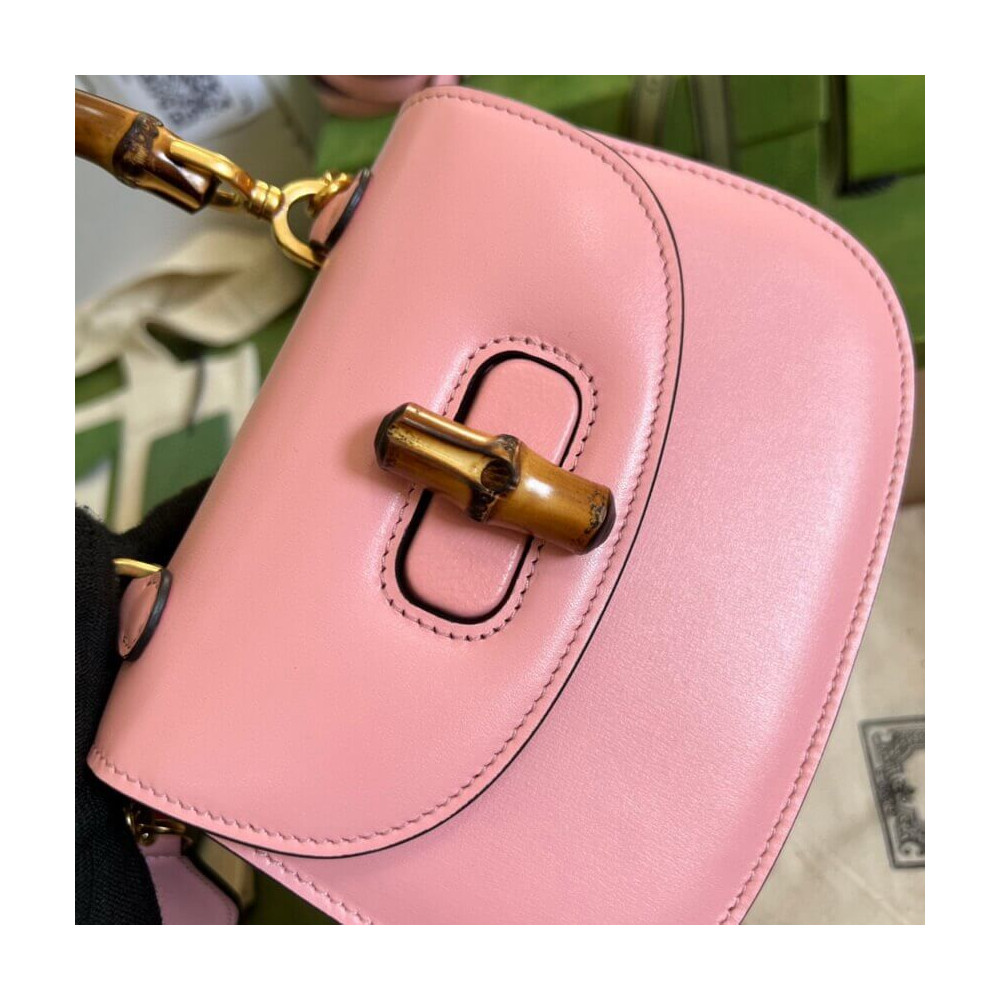 Gucci Mini Top Handle Bag with Bamboo Pink