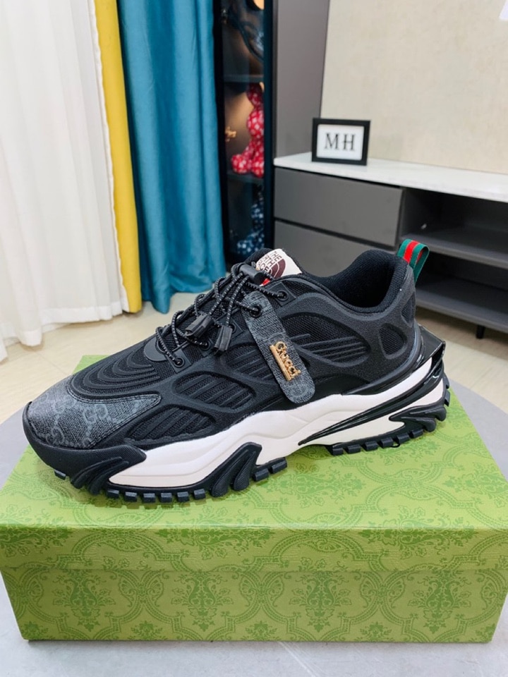 Gucci Gg Men?S Sneaker Rubber Leather Black