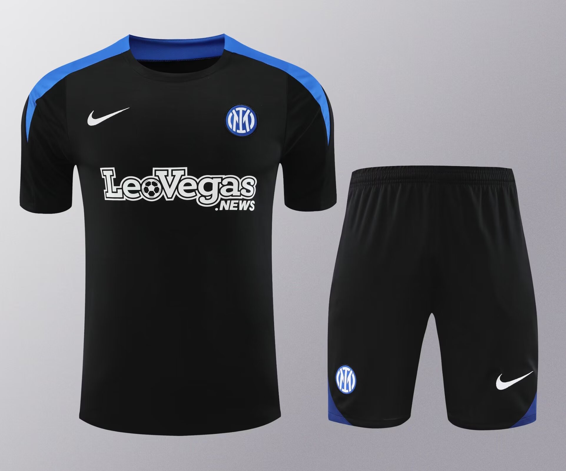 2024/2025 Inter Milan pre-match training Black Shirt+Shorts 1:1 Thai Quality