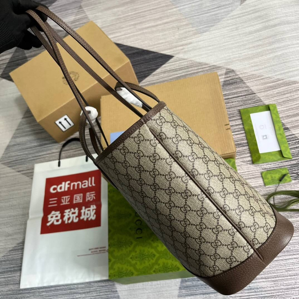 Gucci Ophidia GG Supreme Shoulder Tote Beige/Ebony 38.5cm/15.2in