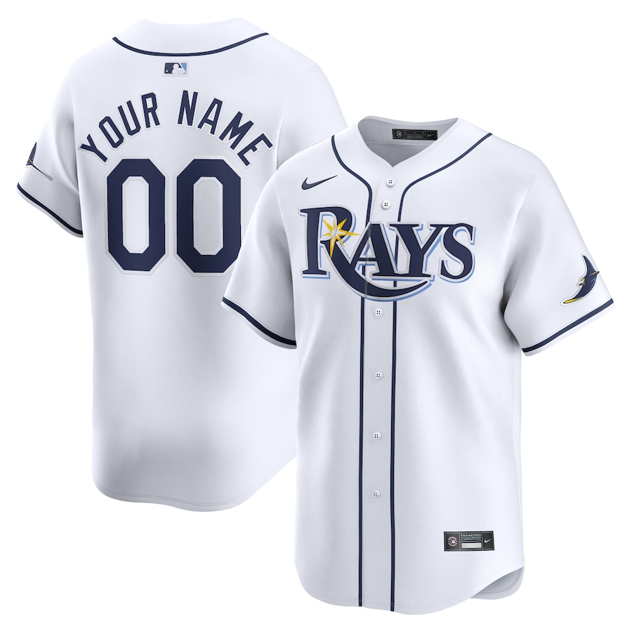 Tampa Bay Rays Youth Home Limited Custom Jersey White