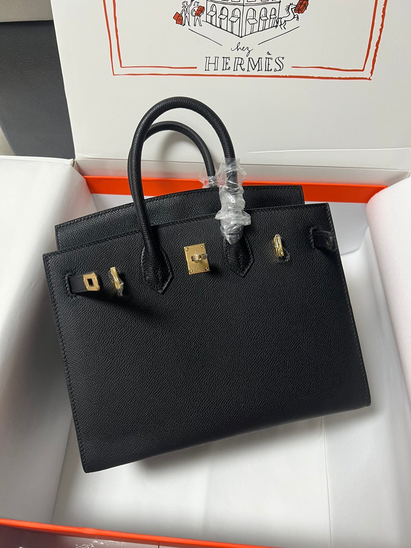Hermes Birkin Sellier Black Epsom Leather Gold Hardware
