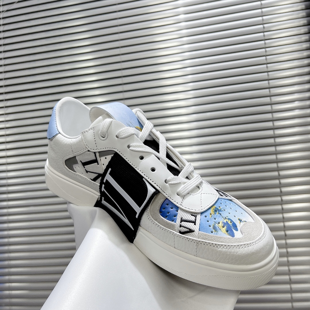 Valentino ONE STUD lace-up sneakers in calfskin