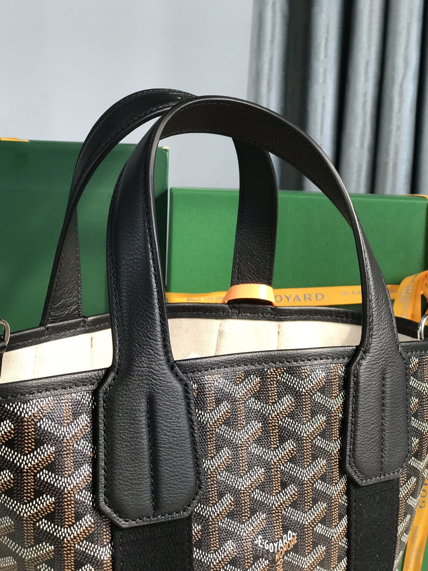 Goyard Small Belharra 24 Cm Black Goyardine Canvas And Lambskin