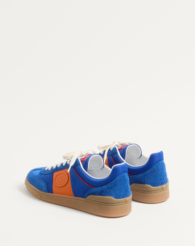 VALENTINO UPVILLAGE LOW TOP SNEAKER IN CRUST LEATHER AND NYLON
