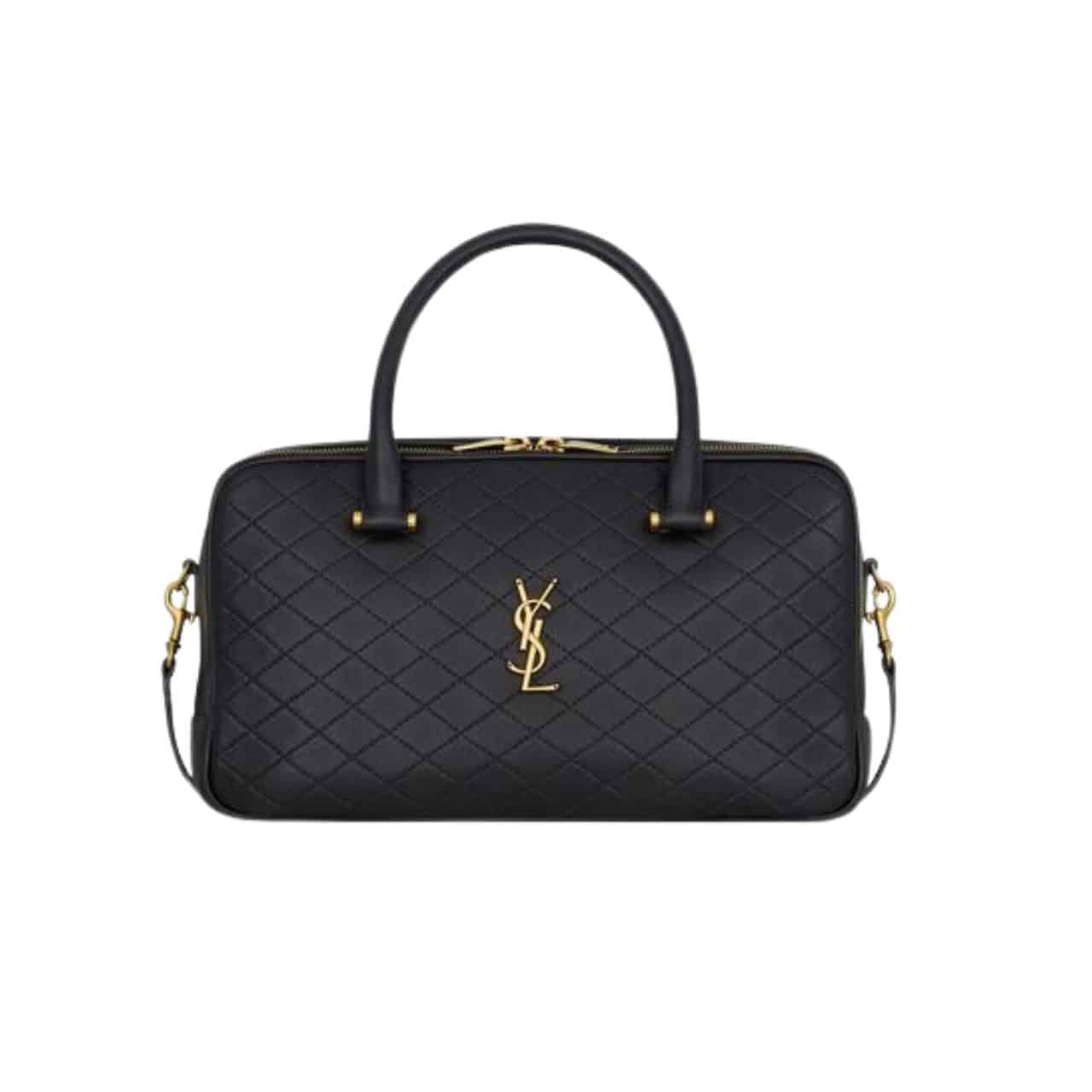 Saint Laurent Lyia Duffle In Quilted Black 31Cm