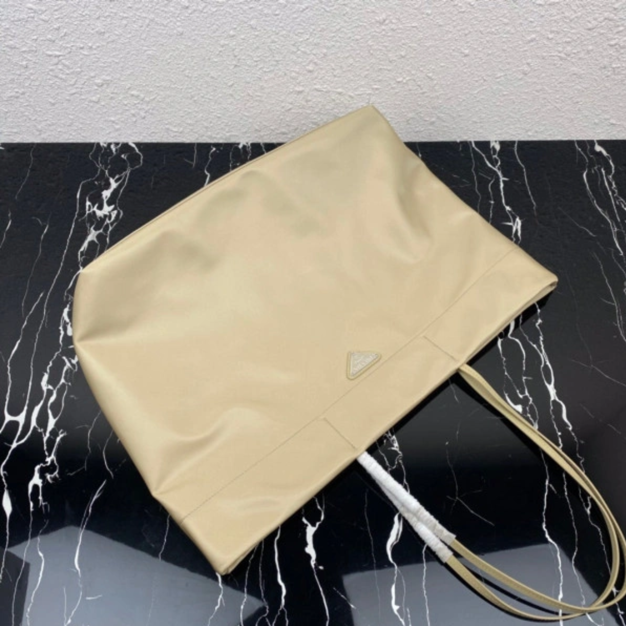 Prada Tessuto Synthetic Tote Bag Beige 35Cm