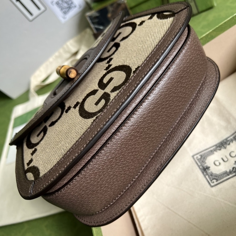 Gucci Bamboo 1947 Jumbo Gg Small Top Handle Bag 18Cm