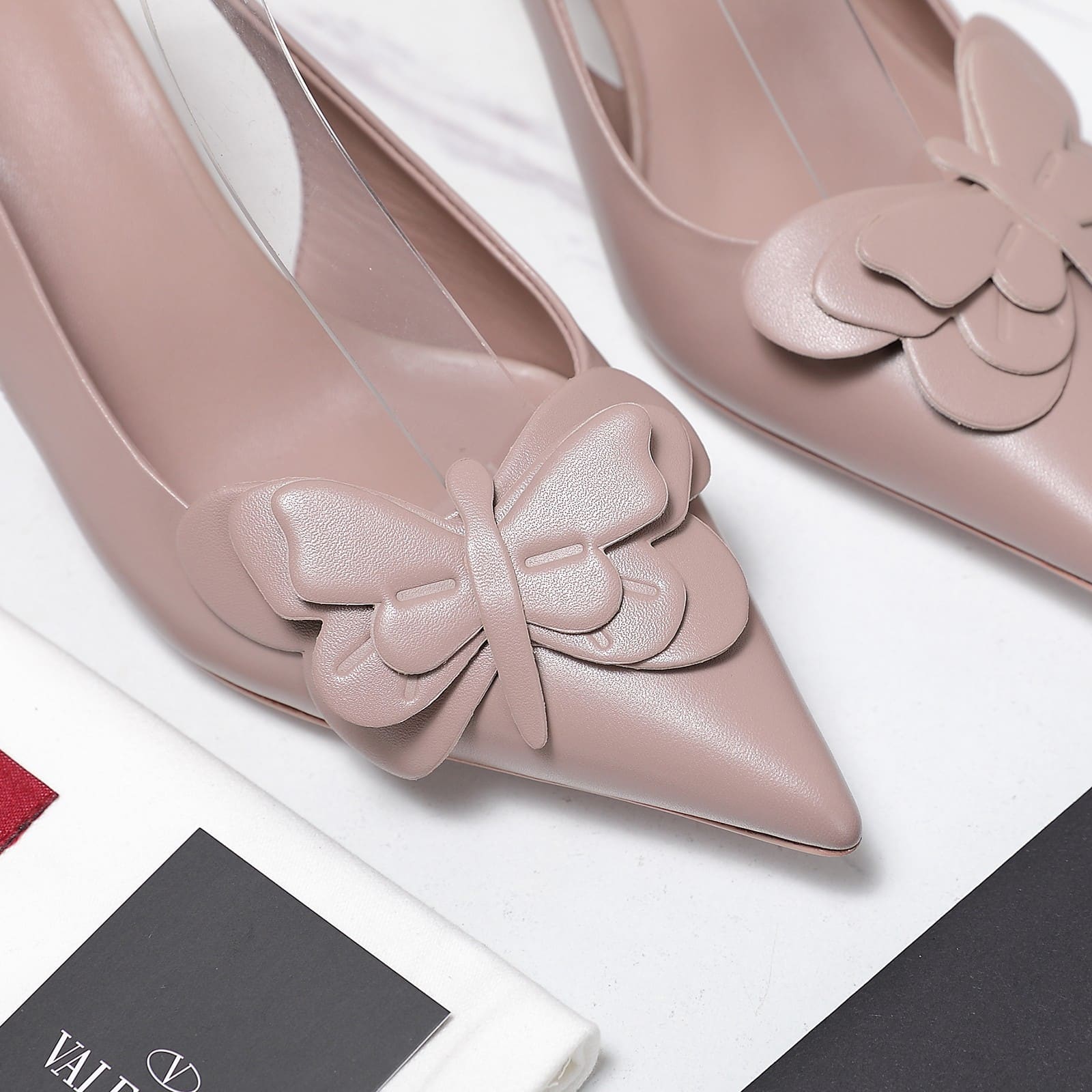Valentino Garavani Papier Phalène Slingback Pumps Pink