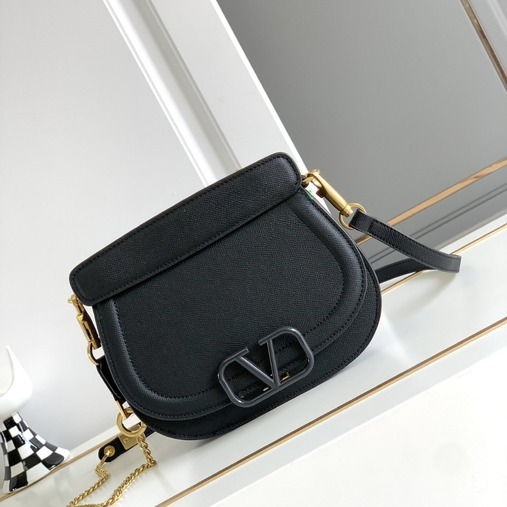 Valentino Vsling Bag In Grained Black 22Cm Wb0M28Djp0No