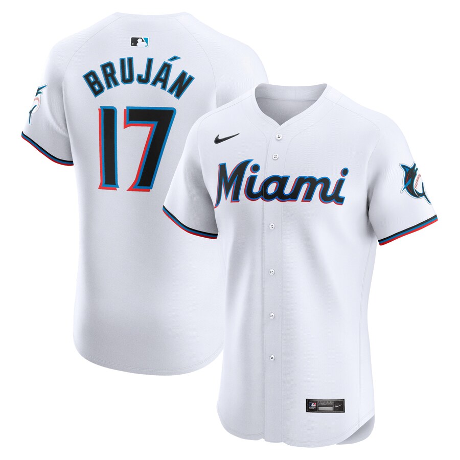 Vidal Brujan Miami Marlins Home Elite Player Jersey White